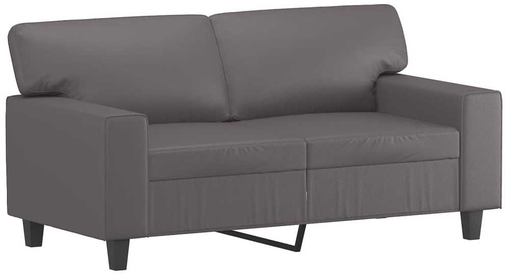 Sofa Sofos komplektas, 3 dalių, pilkos spalvos, dirbtinė oda