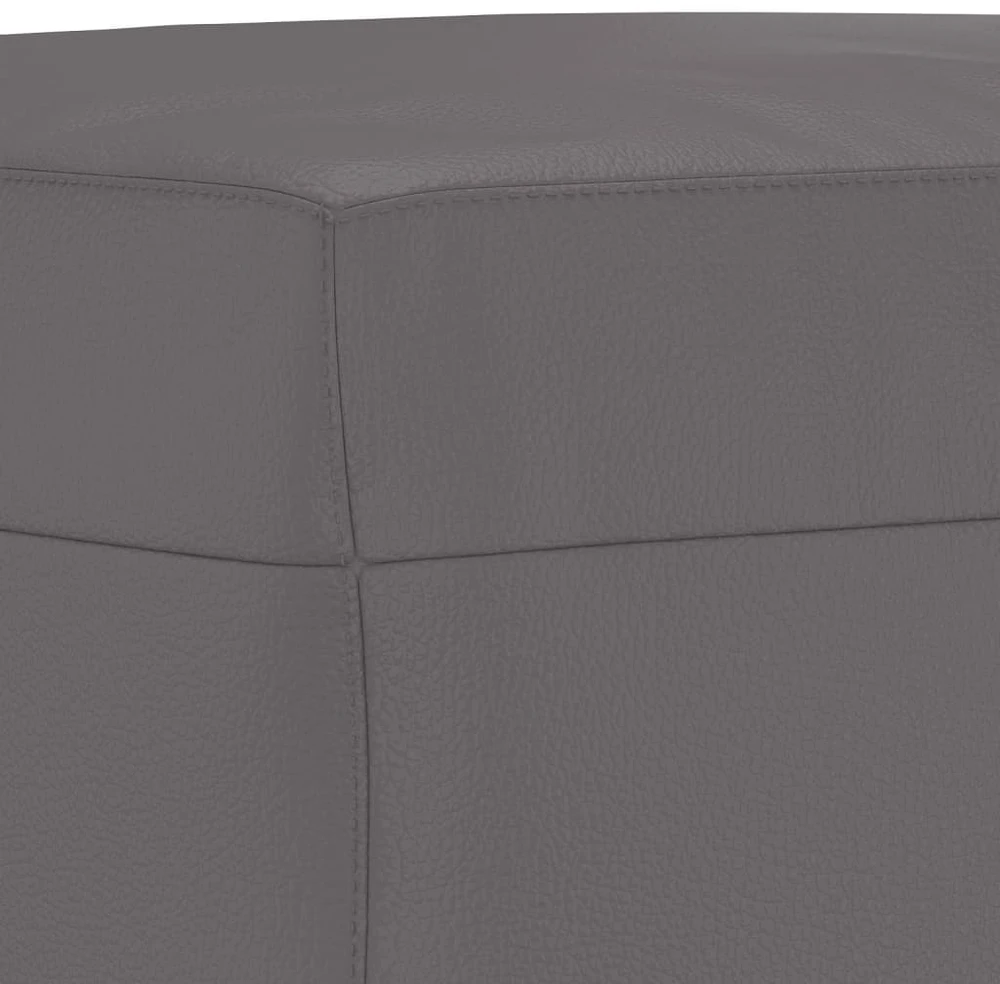 Sofa Sofos komplektas, 3 dalių, pilkos spalvos, dirbtinė oda