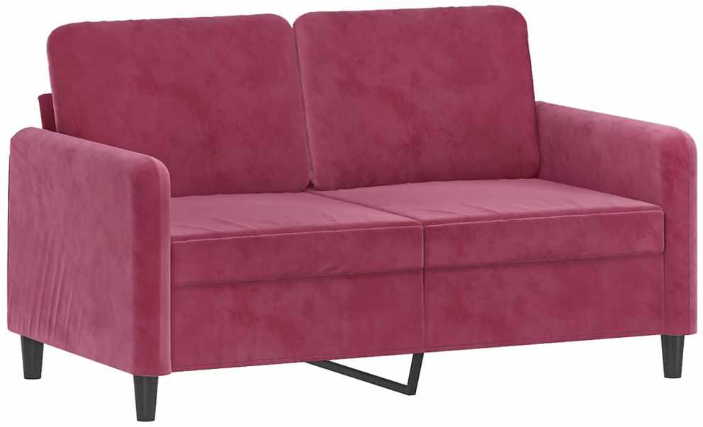 Sofa Sofos komplektas, 3 dalių, raudonojo vyno spalvos, aksomas