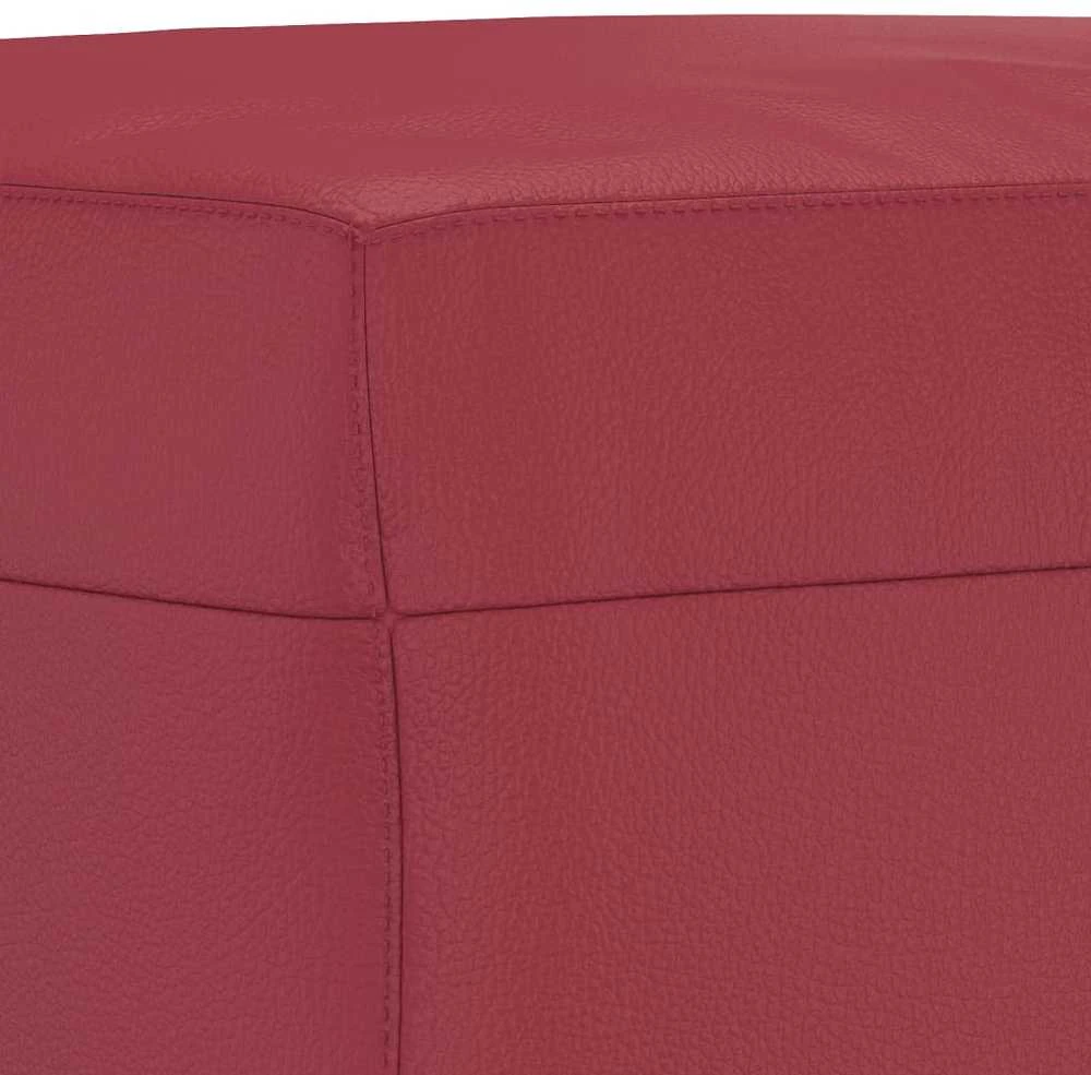 Sofa Sofos komplektas, 3 dalių, raudonojo vyno spalvos, dirbtinė oda