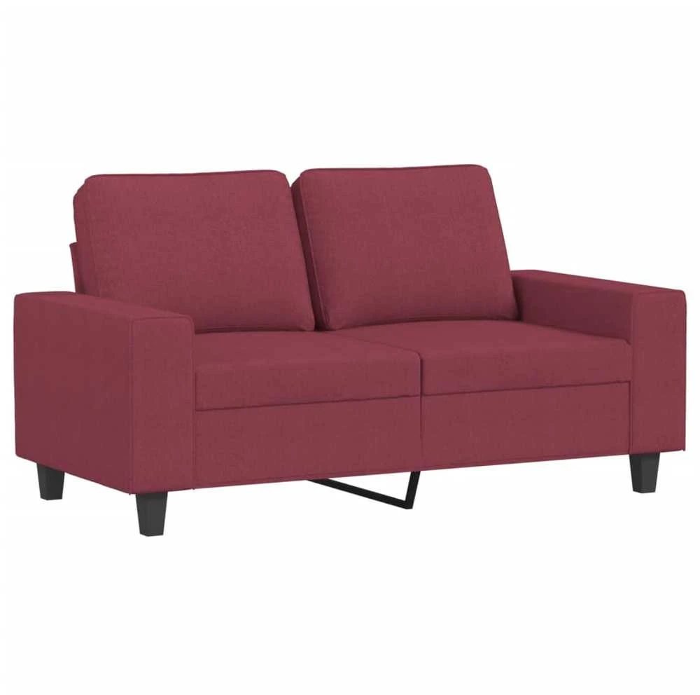 Sofa Sofos komplektas, 3 dalių, raudonojo vyno spalvos, audinys
