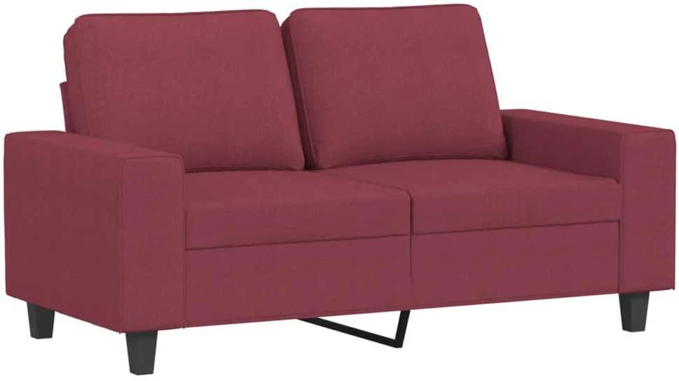 Sofa Sofos komplektas, 3 dalių, raudonojo vyno spalvos, audinys