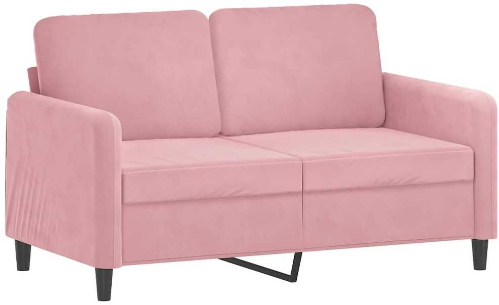 Sofa Sofos komplektas, 3 dalių, rožinės spalvos, aksomas