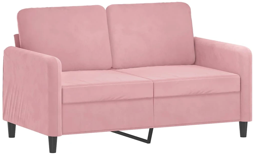 Sofa Sofos komplektas, 3 dalių, rožinės spalvos, aksomas
