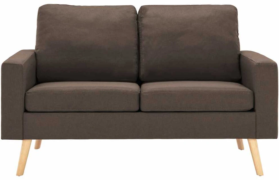 Sofa Sofos komplektas, 3 dalių, rudas, audinys (288695+288705)