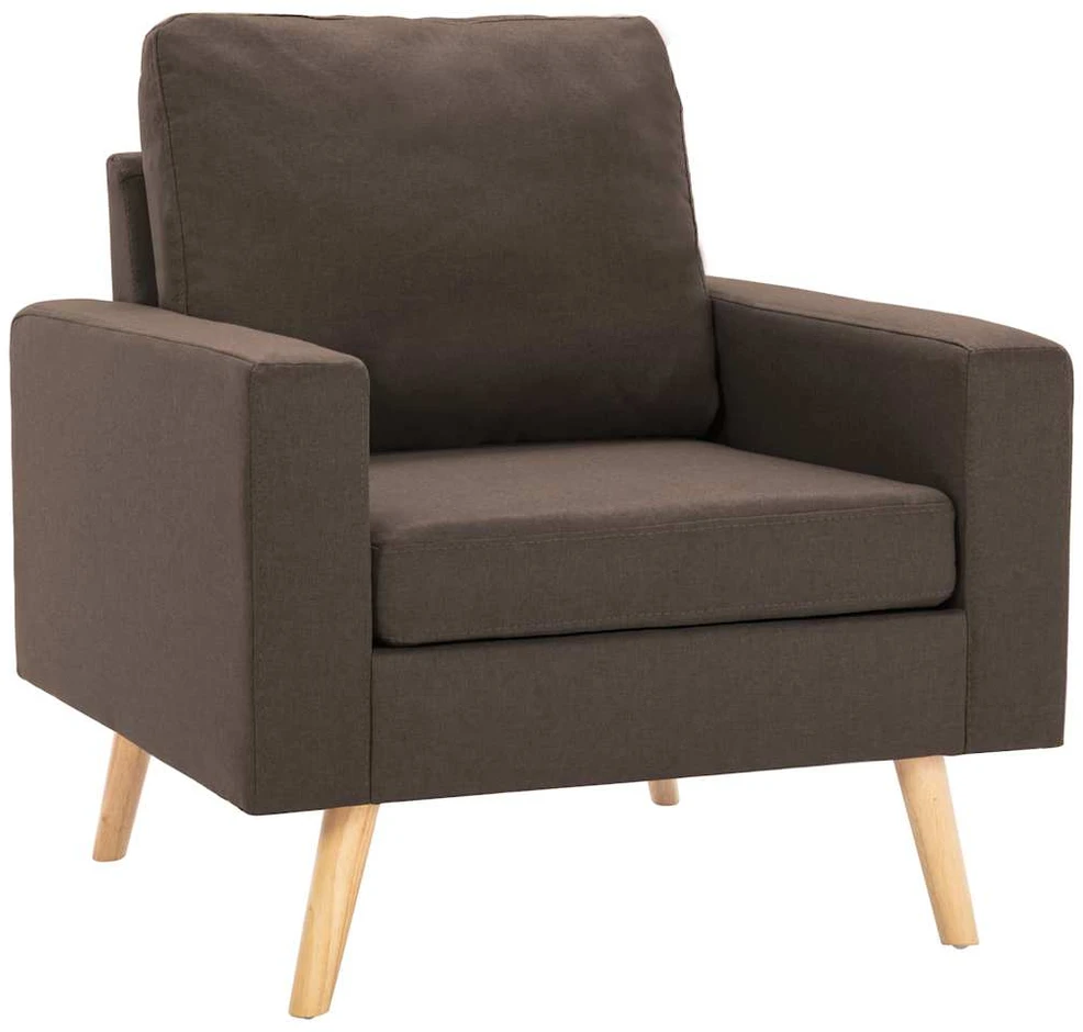 Sofa Sofos komplektas, 3 dalių, rudas, audinys (288695+288705)