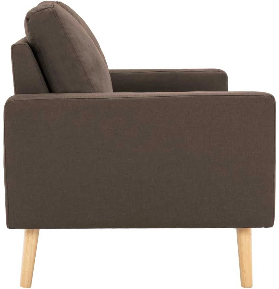 Sofa Sofos komplektas, 3 dalių, rudas, audinys (288695+288705)