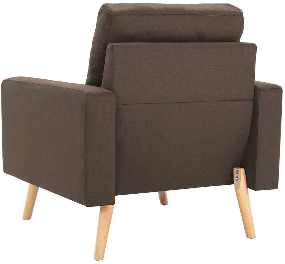 Sofa Sofos komplektas, 3 dalių, rudas, audinys (288695+288705)
