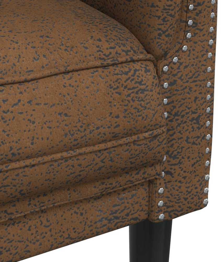Sofa Sofos komplektas, 3 dalių, rudos spalvos, aksomas