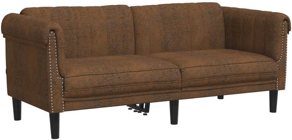 Sofa Sofos komplektas, 3 dalių, rudos spalvos, aksomas