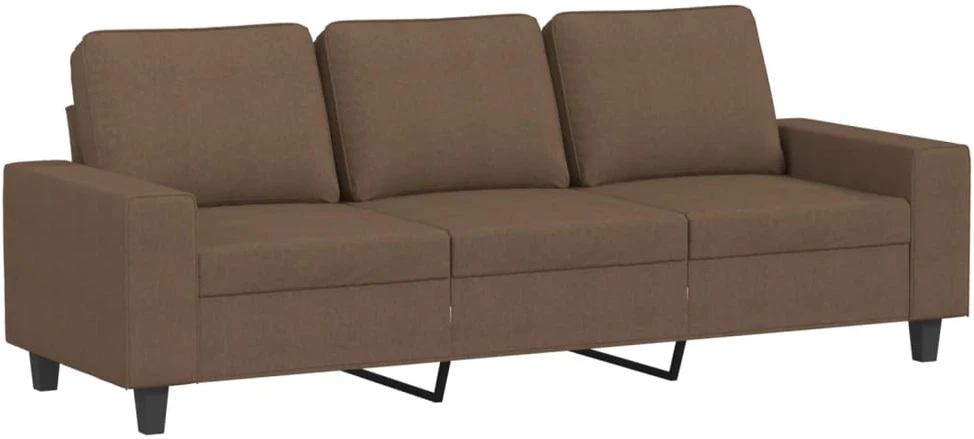 Sofa Sofos komplektas, 3 dalių, rudos spalvos, audinys
