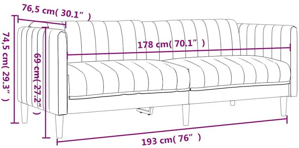 Sofa Sofos komplektas, 3 dalių, rudos spalvos, audinys