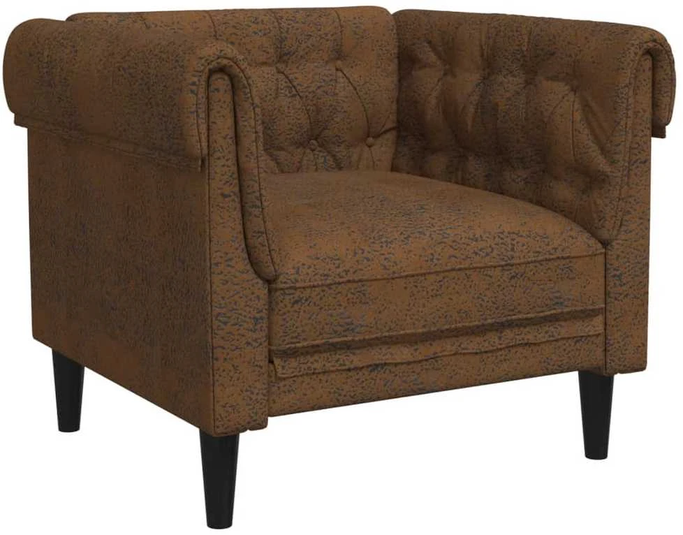 Sofa Sofos komplektas, 3 dalių, rudos spalvos, audinys