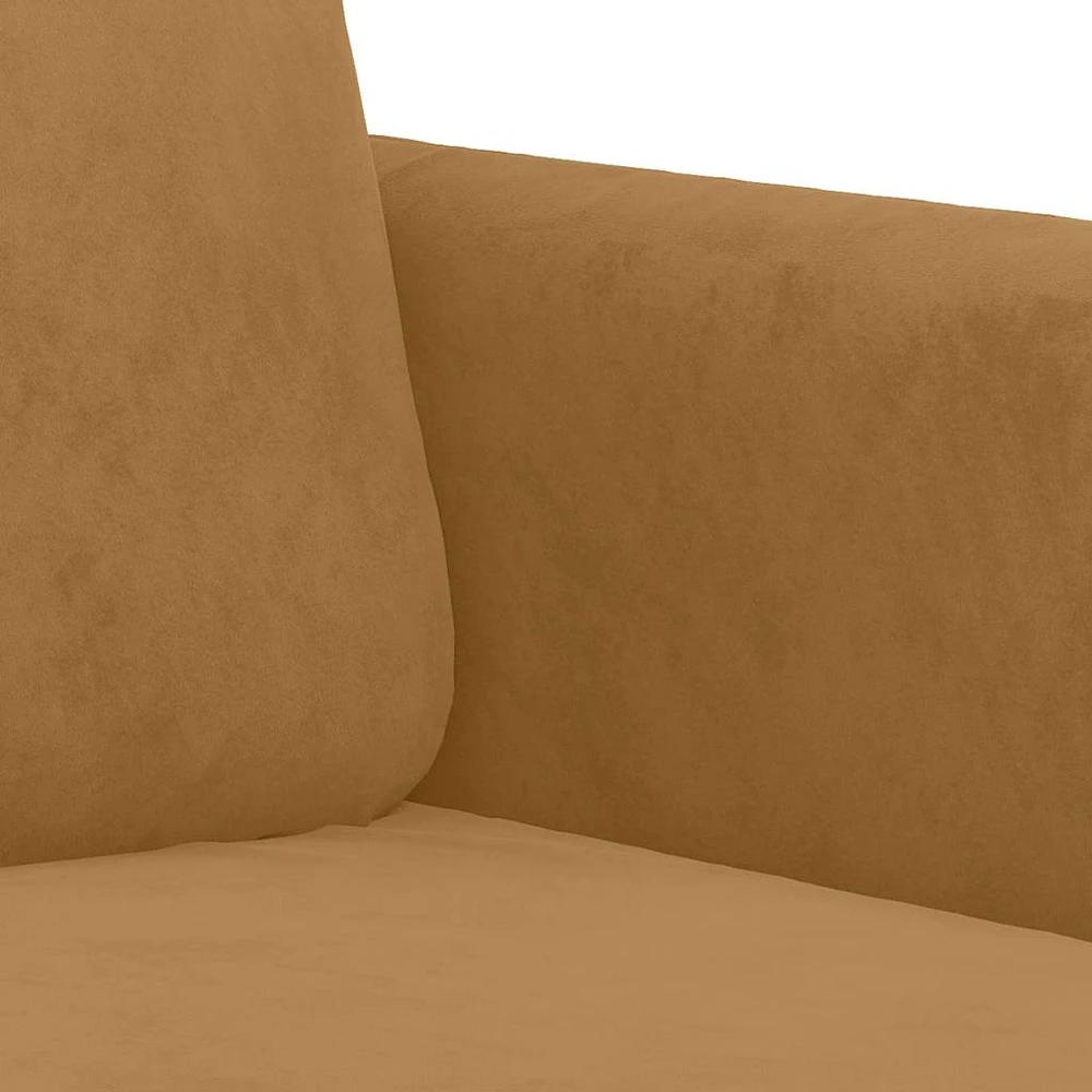Sofa Sofos komplektas, 3 dalių, rudos spalvos, aksomas