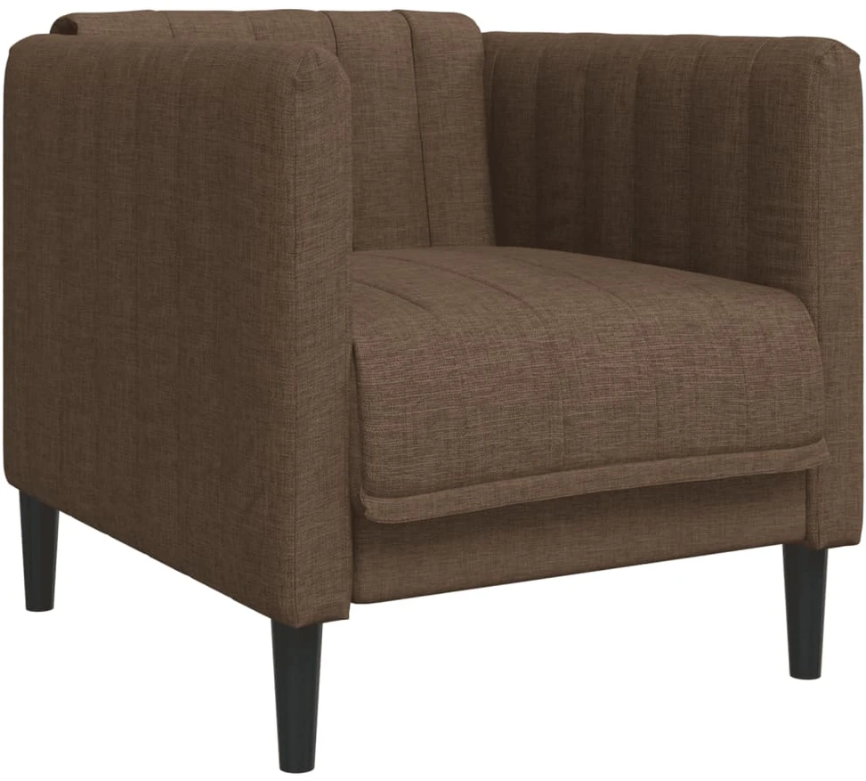 Sofa Sofos komplektas, 3 dalių, rudos spalvos, audinys