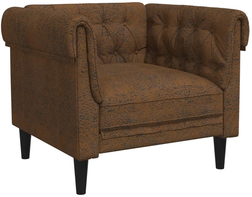 Sofa Sofos komplektas, 3 dalių, rudos spalvos, audinys