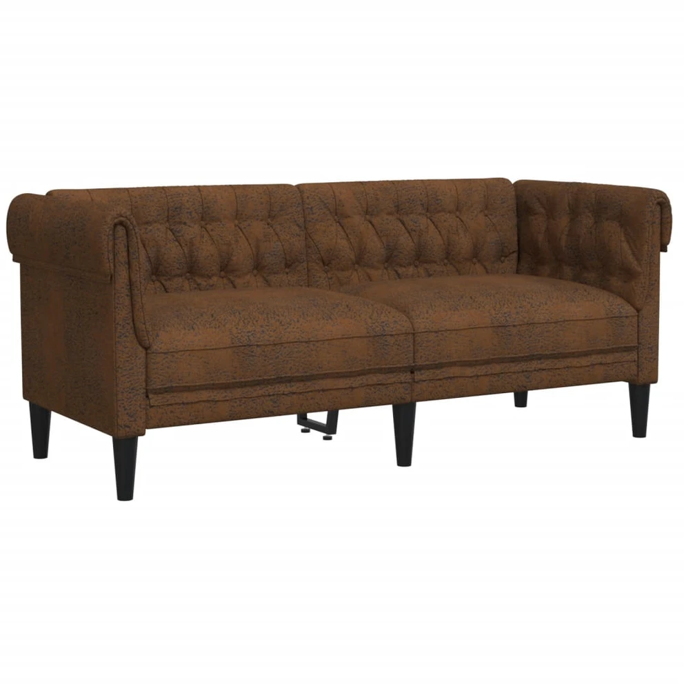 Sofa Sofos komplektas, 3 dalių, rudos spalvos, audinys