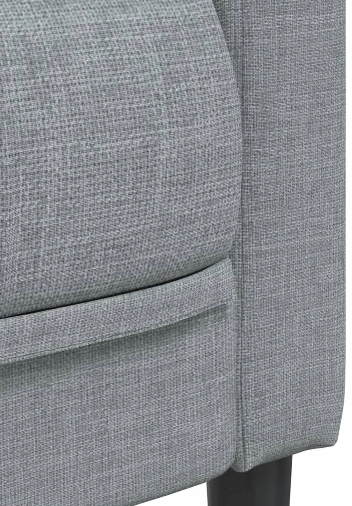 Sofa Sofos komplektas, 3 dalių, šviesiai pilkos spalvos, audinys