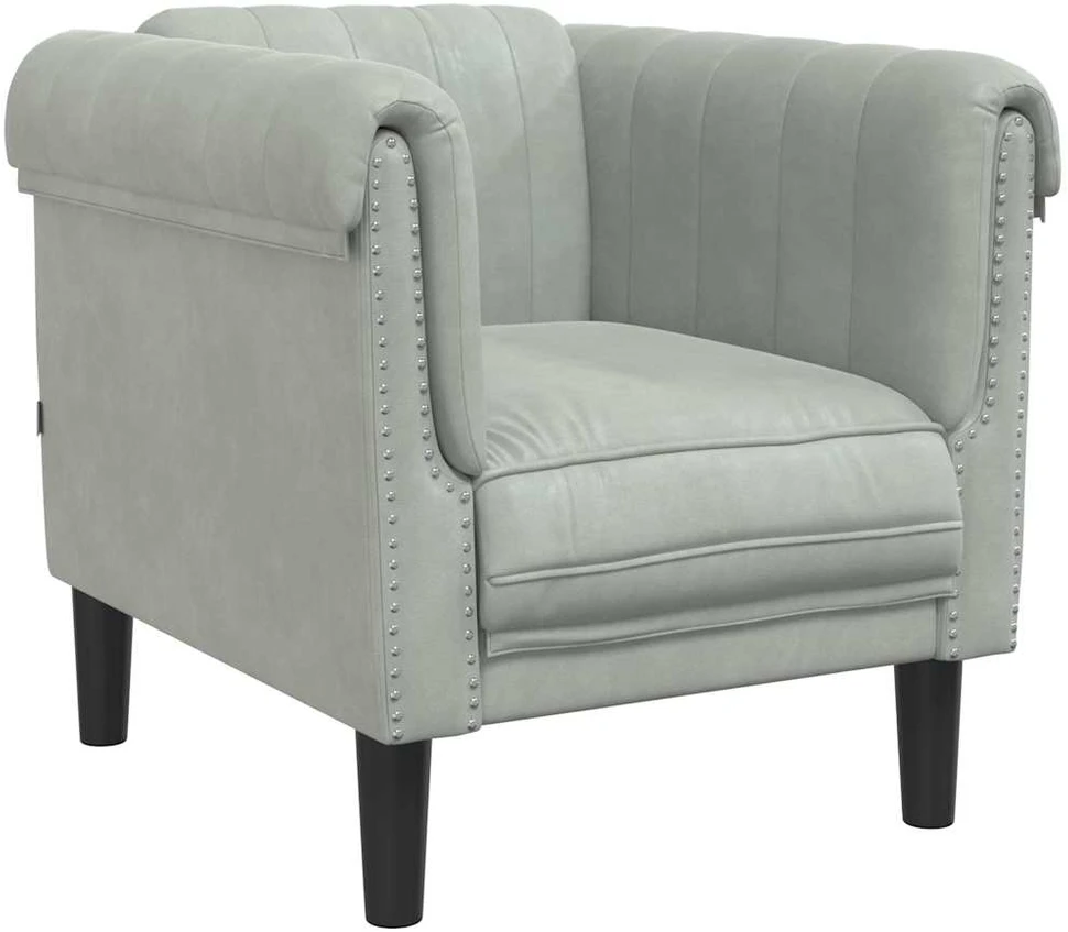 Sofa Sofos komplektas, 3 dalių, šviesiai pilkos spalvos, aksomas