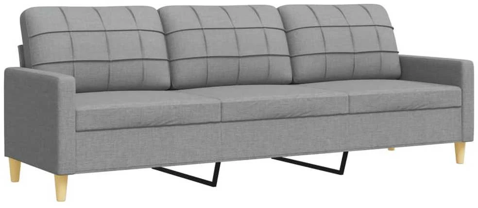 Sofa Sofos komplektas, 3 dalių, šviesiai pilkos spalvos, audinys