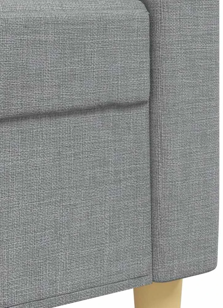 Sofa Sofos komplektas, 3 dalių, šviesiai pilkos spalvos, audinys