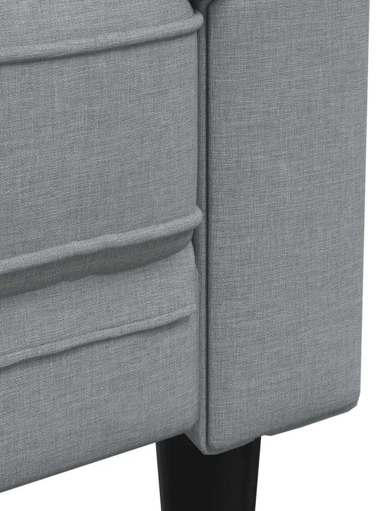 Sofa Sofos komplektas, 3 dalių, šviesiai pilkos spalvos, audinys