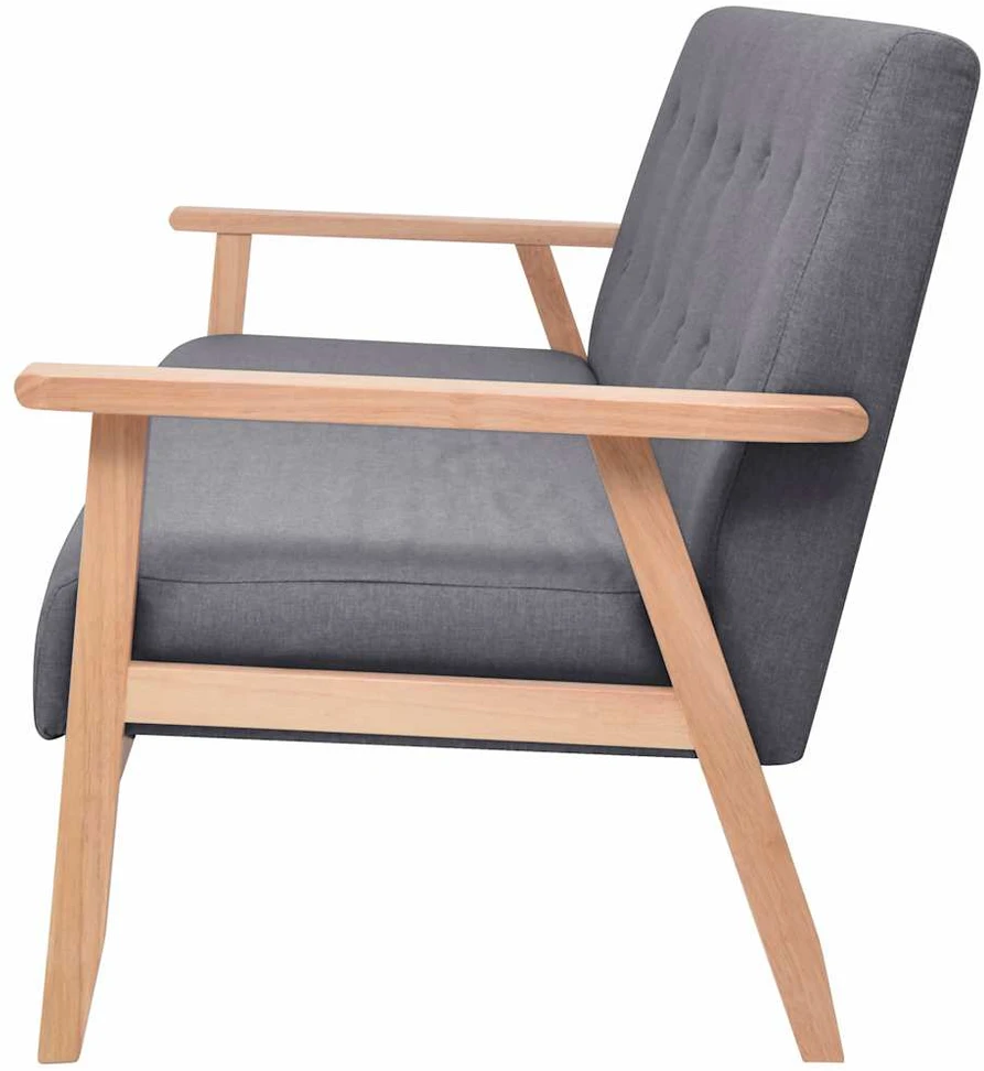 Sofa Sofos komplektas, 3 dalių, tamsiai pilkos spalvos, audinys
