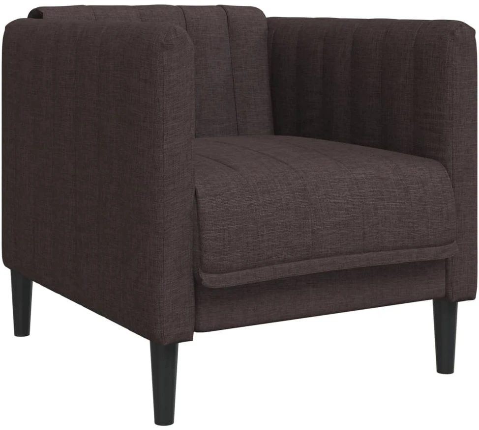Sofa Sofos komplektas, 3 dalių, tamsiai rudos spalvos, audinys