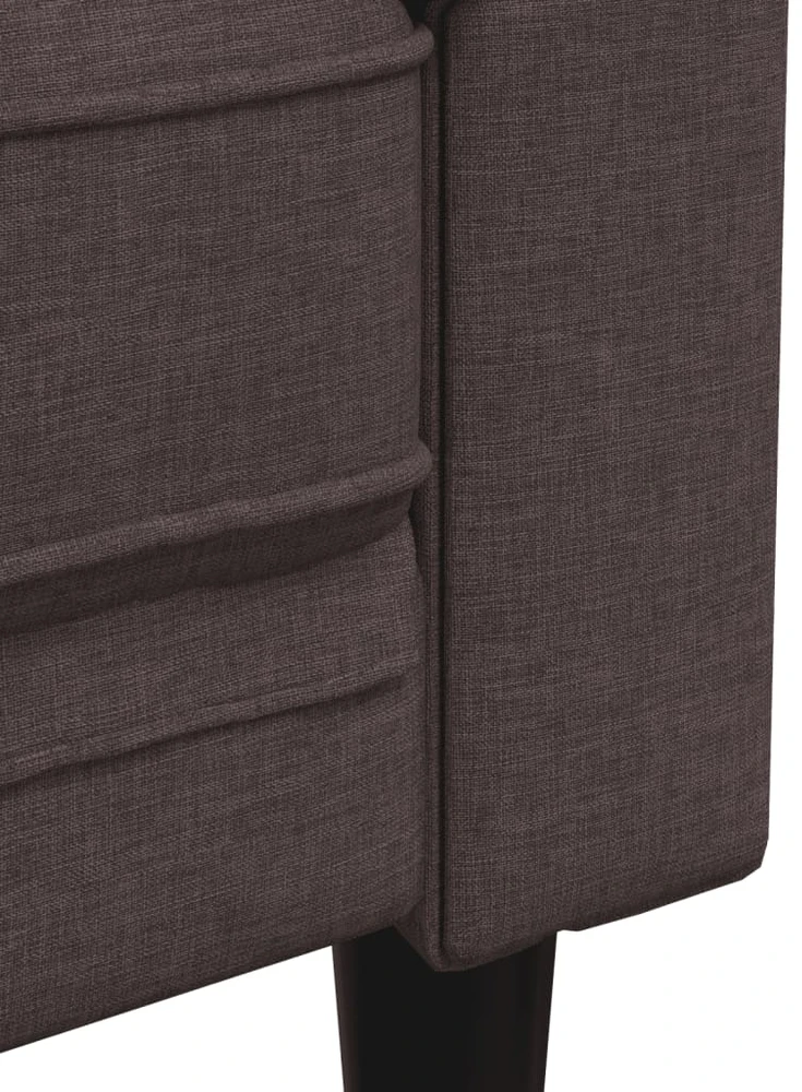 Sofa Sofos komplektas, 3 dalių, tamsiai rudos spalvos, audinys