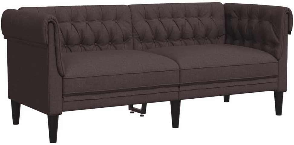 Sofa Sofos komplektas, 3 dalių, tamsiai rudos spalvos, audinys