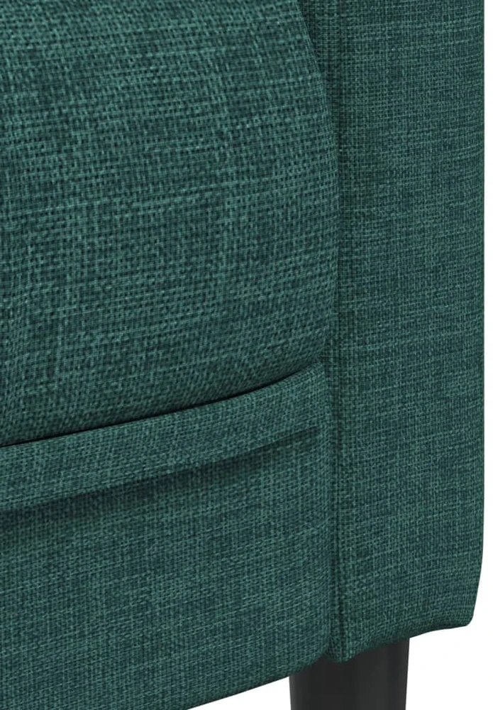 Sofa Sofos komplektas, 3 dalių, tamsiai žalios spalvos, audinys