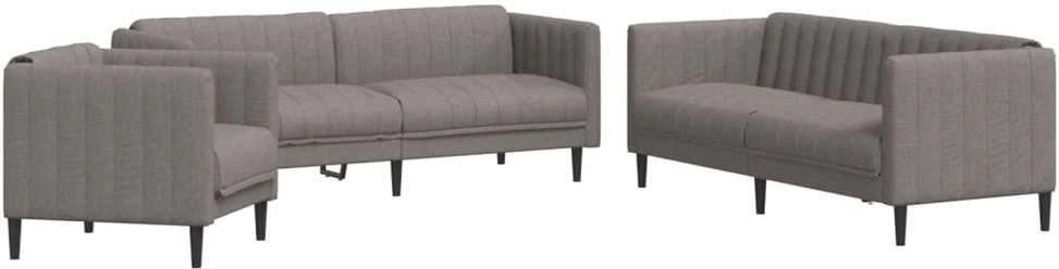 Sofa Sofos komplektas, 3 dalių, taupe spalvos, audinys