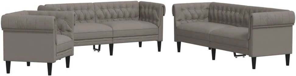 Sofa Sofos komplektas, 3 dalių, taupe spalvos, audinys