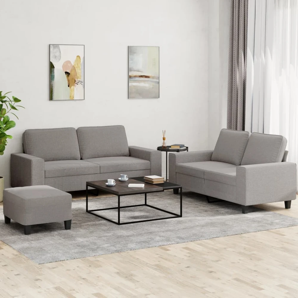 Sofa Sofos komplektas, 3 dalių, taupe spalvos, audinys