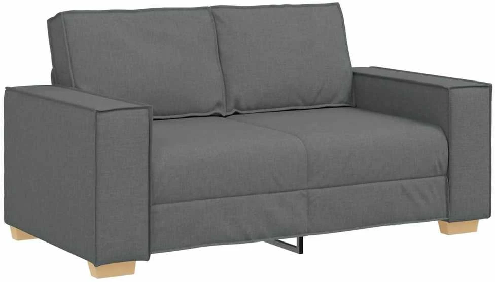 Sofa 3 vnt. Tamsiai pilka Lino mišinio audinys