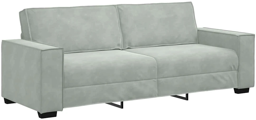 Sofa 3 vnt. Šviesiai pilka Lino mišinio audinys