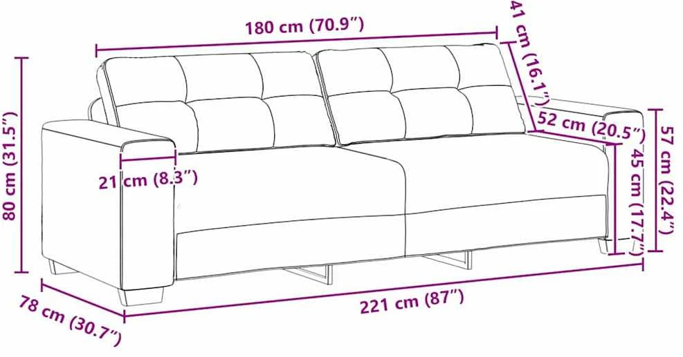 Sofa Sofos komplektas 3 vnt. Tamsiai pilka Aksomas