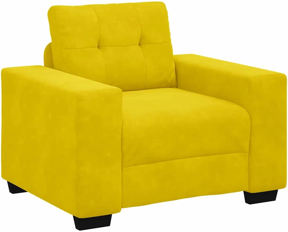 Sofa Sofos komplektas 3 vnt. Geltona Aksomas
