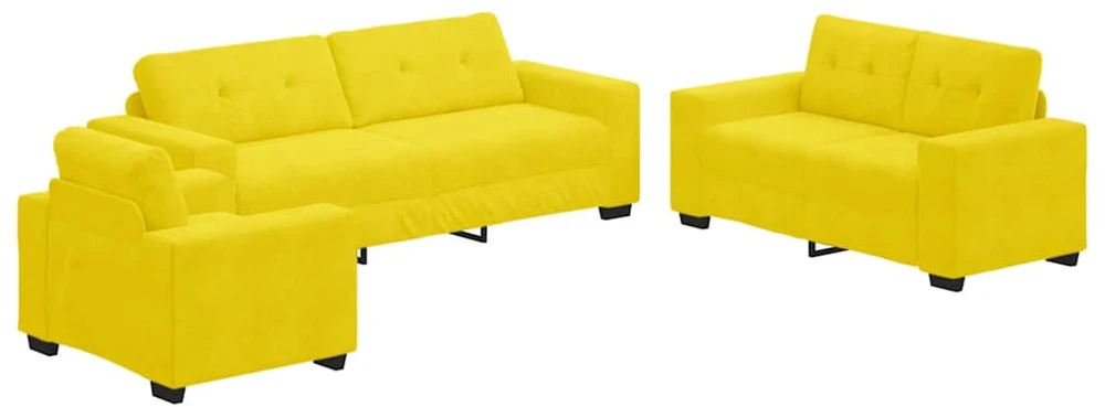 Sofa Sofos komplektas 3 vnt. Geltona Aksomas