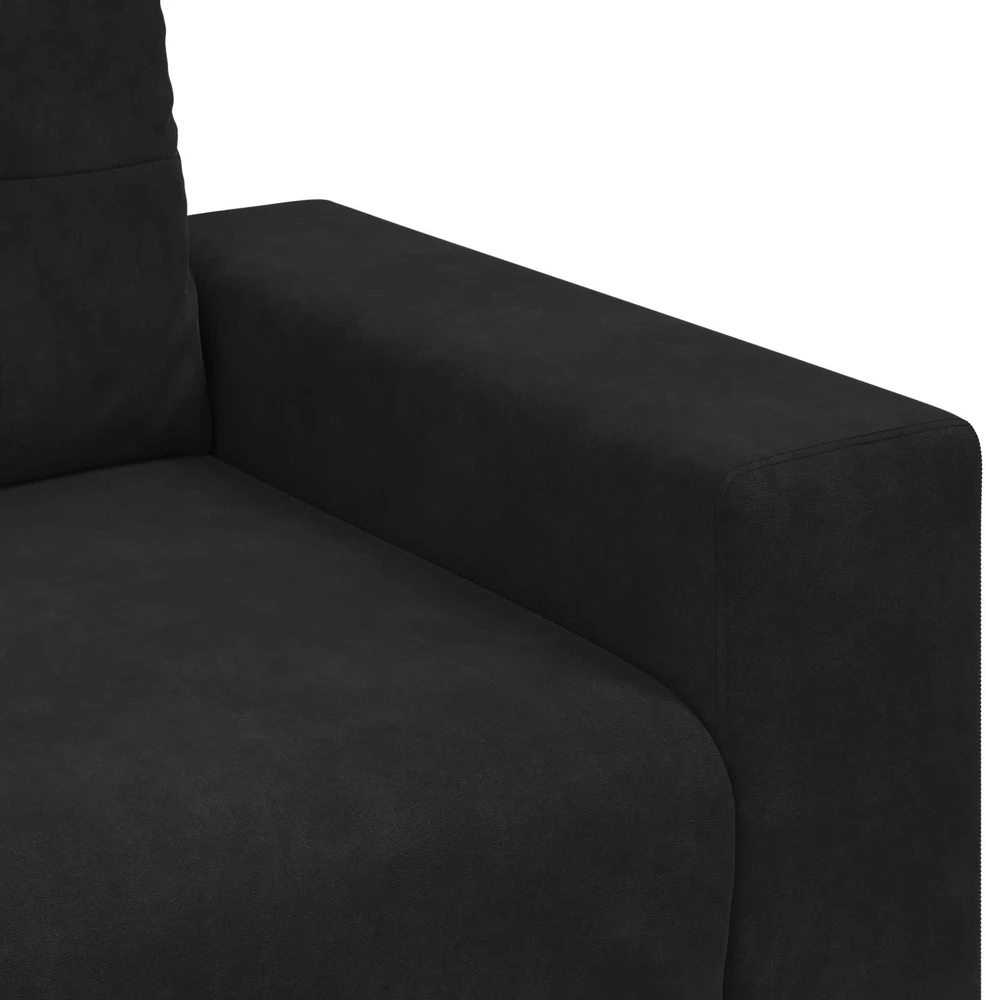 Sofa Sofos komplektas 3 vnt. Juoda Aksomas