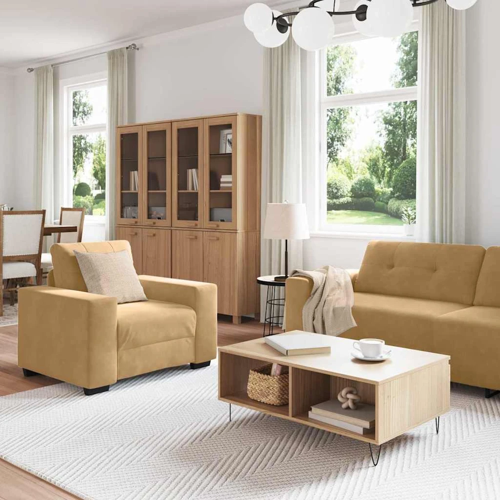 Sofa Sofos komplektas 3 vnt. Ruda Aksomas
