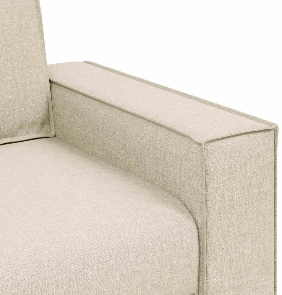 Sofa Sofos komplektas 3 vnt. Smėlio Lino mišinio audinys