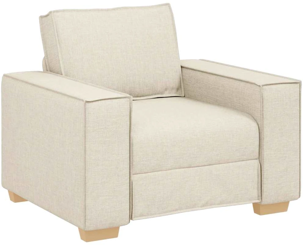 Sofa Sofos komplektas 3 vnt. Smėlio Lino mišinio audinys