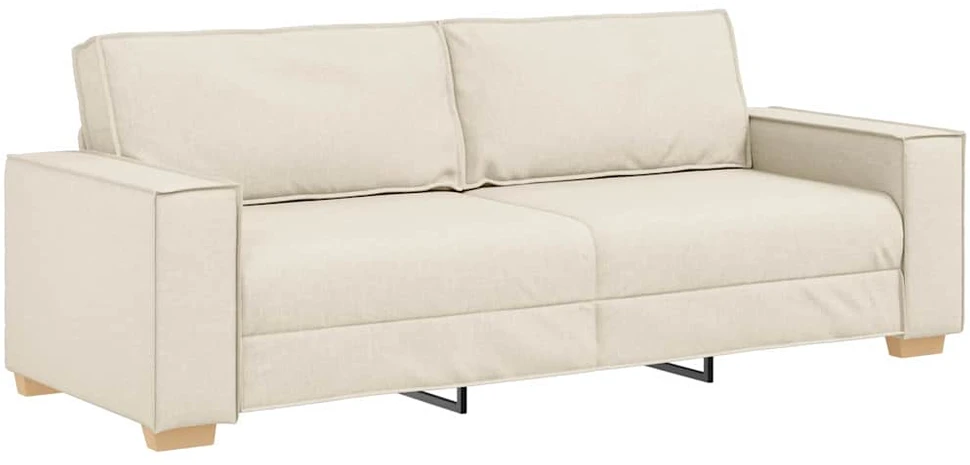 Sofa Sofos komplektas 3 vnt. Smėlio Lino mišinio audinys