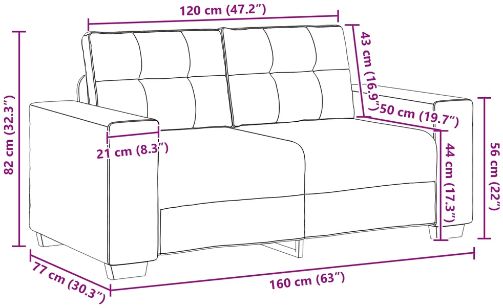 Sofa Sofos komplektas 3 vnt. Tamsiai pilka Aksomas