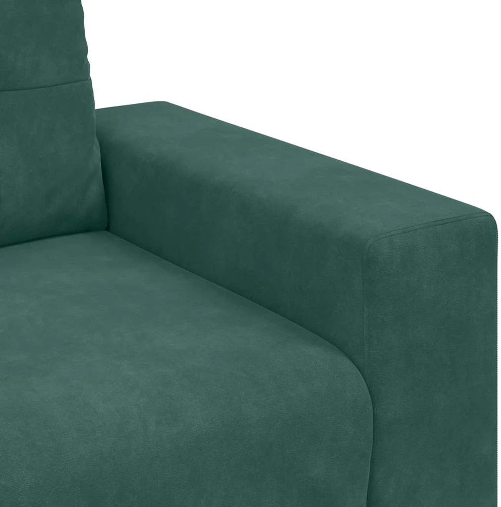 Sofa Sofos komplektas 3 vnt. Tamsiai žalia Aksomas