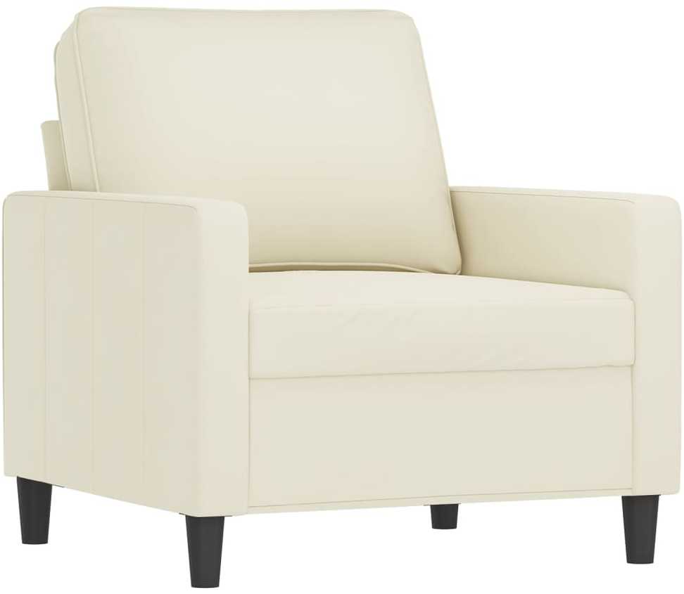 Sofa Sofos komplektas, 4 dalių, kreminės spalvos, aksomas
