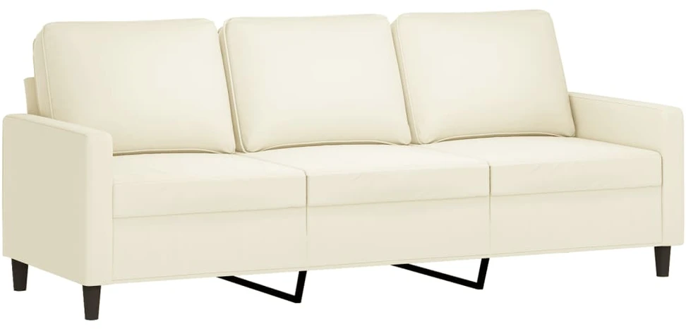 Sofa Sofos komplektas, 4 dalių, kreminės spalvos, aksomas