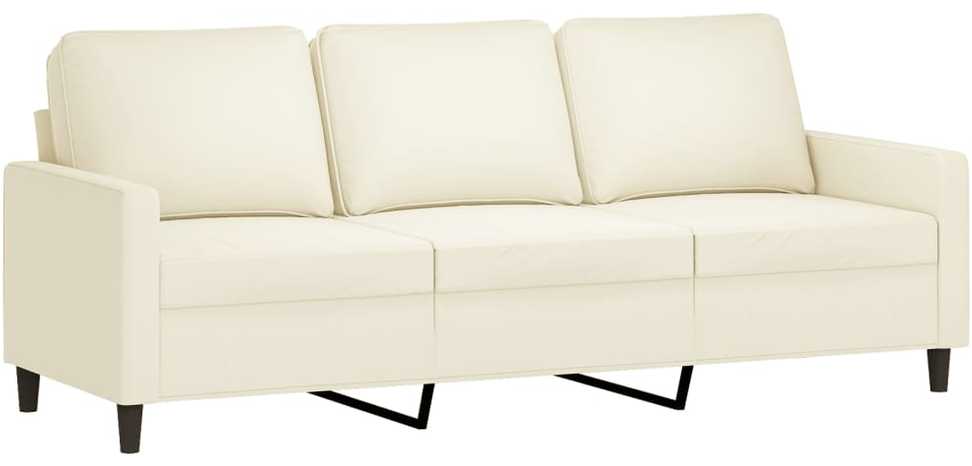 Sofa Sofos komplektas, 4 dalių, kreminės spalvos, aksomas