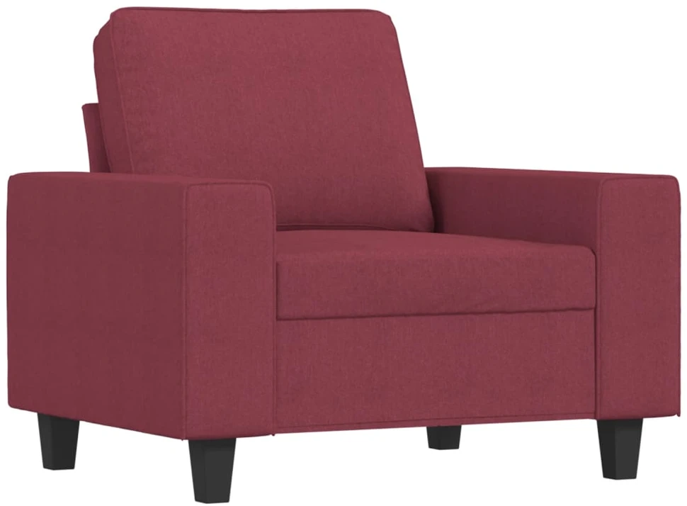 Sofa Sofos komplektas, 4 dalių, raudonojo vyno spalvos, audinys